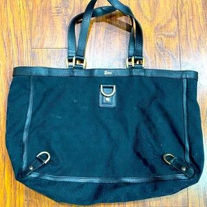 Gucci large black logo tote bag